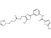 5-methyl-N-{3-[5-methyl-4-({[4-(1H-1,2,4-triazol-1-yl)butanoyl]amino}methyl)-1,3-oxazol-2-yl]phenyl}-2-thiophenecarboxamide