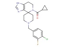 1'-(4-chloro-3-fluorobenzyl)-5-(cyclopropylcarbonyl)-1,5,6,7-tetrahydrospiro[imidazo[4,5-c]pyridine-4,4'-piperidine]