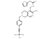 N-({7-[4-(3-hydroxy-3-methyl-1-butyn-1-yl)benzyl]-3-methyl-5,6,7,8-tetrahydro-2,7-naphthyridin-4-yl}methyl)-2-(2-thienyl)acetamide