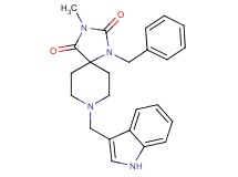 1-benzyl-8-(1H-indol-3-ylmethyl)-3-methyl-1,3,8-triazaspiro[4.5]decane-2,4-dione