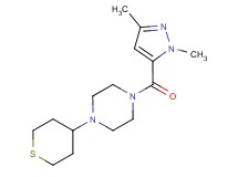 1-[(1,3-dimethyl-1H-pyrazol-5-yl)carbonyl]-4-(tetrahydro-2H-thiopyran-4-yl)piperazine
