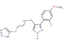 N-{[3-(2-fluoro-4-methoxyphenyl)-1H-pyrazol-4-yl]methyl}-2-(1H-1,2,3-triazol-5-ylthio)ethanamine