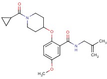 2-{[1-(cyclopropylcarbonyl)-4-piperidinyl]oxy}-5-methoxy-N-(2-methyl-2-propen-1-yl)benzamide