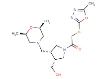 ((3R*,4R*)-4-{[(2R*,6S*)-2,6-dimethylmorpholin-4-yl]methyl}-1-{[(5-methyl-1,3,4-oxadiazol-2-yl)thio]acetyl}pyrrolidin-3-yl)methanol