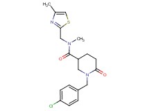 1-(4-chlorobenzyl)-N-methyl-N-[(4-methyl-1,3-thiazol-2-yl)methyl]-6-oxo-3-piperidinecarboxamide
