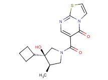 6-{[(3R*,4R*)-3-cyclobutyl-3-hydroxy-4-methylpyrrolidin-1-yl]carbonyl}-5H-[1,3]thiazolo[3,2-a]pyrimidin-5-one