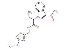 2-(3-acetyl-1H-indol-1-yl)-N-[(4-ethyl-1,3-thiazol-2-yl)methyl]butanamide