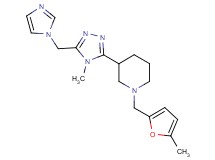 3-[5-(1H-imidazol-1-ylmethyl)-4-methyl-4H-1,2,4-triazol-3-yl]-1-[(5-methyl-2-furyl)methyl]piperidine