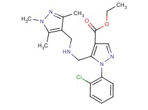 ethyl 1-(2-chlorophenyl)-5-({[(1,3,5-trimethyl-1H-pyrazol-4-yl)methyl]amino}methyl)-1H-pyrazole-4-carboxylate