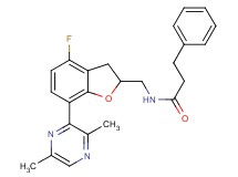 N-{[7-(3,6-dimethyl-2-pyrazinyl)-4-fluoro-2,3-dihydro-1-benzofuran-2-yl]methyl}-3-phenylpropanamide