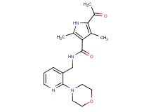 5-acetyl-2,4-dimethyl-N-[(2-morpholin-4-ylpyridin-3-yl)methyl]-1H-pyrrole-3-carboxamide