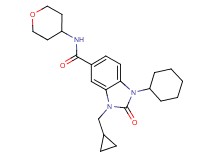 1-cyclohexyl-3-(cyclopropylmethyl)-2-oxo-N-(tetrahydro-2H-pyran-4-yl)-2,3-dihydro-1H-benzimidazole-5-carboxamide
