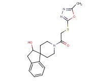1'-{[(5-methyl-1,3,4-oxadiazol-2-yl)thio]acetyl}-2,3-dihydrospiro[indene-1,4'-piperidin]-2-ol