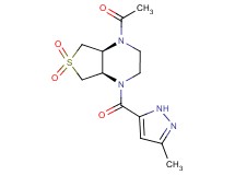 (4aR*,7aS*)-1-acetyl-4-[(3-methyl-1H-pyrazol-5-yl)carbonyl]octahydrothieno[3,4-b]pyrazine 6,6-dioxide