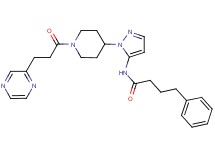 4-phenyl-N-(1-{1-[3-(2-pyrazinyl)propanoyl]-4-piperidinyl}-1H-pyrazol-5-yl)butanamide