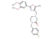 4-{[2-(3,4-dimethoxyphenyl)-5-methyl-1,3-oxazol-4-yl]methyl}-1-(4-fluorobenzyl)-2-piperazinone