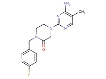 4-(4-amino-5-methyl-2-pyrimidinyl)-1-(4-fluorobenzyl)-2-piperazinone