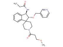 N-[(2R*,3R*)-1'-(3-methoxypropanoyl)-2-(3-pyridinylmethoxy)-2,3-dihydrospiro[indene-1,4'-piperidin]-3-yl]propanamide