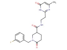 1-(3-fluorobenzyl)-N-[2-(4-methyl-6-oxo-1,6-dihydro-2-pyrimidinyl)ethyl]-6-oxo-3-piperidinecarboxamide