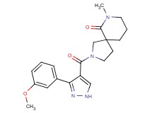 2-{[3-(3-methoxyphenyl)-1H-pyrazol-4-yl]carbonyl}-7-methyl-2,7-diazaspiro[4.5]decan-6-one