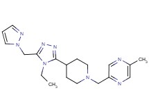 2-({4-[4-ethyl-5-(1H-pyrazol-1-ylmethyl)-4H-1,2,4-triazol-3-yl]piperidin-1-yl}methyl)-5-methylpyrazine