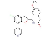 N-{[5-chloro-7-(4-pyridinyl)-2,3-dihydro-1-benzofuran-2-yl]methyl}-2-(4-methoxyphenyl)acetamide