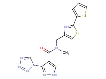 N-methyl-3-(1H-tetrazol-1-yl)-N-{[2-(2-thienyl)-1,3-thiazol-4-yl]methyl}-1H-pyrazole-4-carboxamide