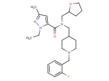 1-ethyl-N-{[1-(2-fluorobenzyl)-4-piperidinyl]methyl}-3-methyl-N-(tetrahydro-2-furanylmethyl)-1H-pyrazole-5-carboxamide