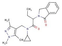 N-cyclopropyl-2-(1-oxo-1,3-dihydro-2H-isoindol-2-yl)-N-[(1,3,5-trimethyl-1H-pyrazol-4-yl)methyl]butanamide