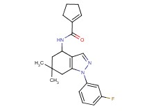 N-[1-(3-fluorophenyl)-6,6-dimethyl-4,5,6,7-tetrahydro-1H-indazol-4-yl]-1-cyclopentene-1-carboxamide