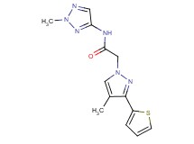 2-[4-methyl-3-(2-thienyl)-1H-pyrazol-1-yl]-N-(2-methyl-2H-1,2,3-triazol-4-yl)acetamide