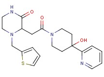 3-{2-[4-hydroxy-4-(2-pyridinyl)-1-piperidinyl]-2-oxoethyl}-4-(2-thienylmethyl)-2-piperazinone
