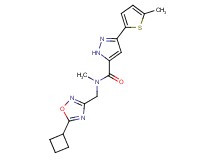 N-[(5-cyclobutyl-1,2,4-oxadiazol-3-yl)methyl]-N-methyl-3-(5-methyl-2-thienyl)-1H-pyrazole-5-carboxamide