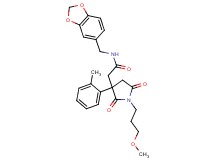 N-(1,3-benzodioxol-5-ylmethyl)-2-[1-(3-methoxypropyl)-3-(2-methylphenyl)-2,5-dioxo-3-pyrrolidinyl]acetamide