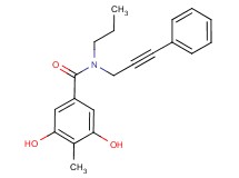 3,5-dihydroxy-4-methyl-N-(3-phenylprop-2-yn-1-yl)-N-propylbenzamide