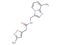 N-[(8-methylimidazo[1,2-a]pyridin-3-yl)methyl]-2-(3-methylisoxazol-5-yl)acetamide