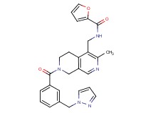 N-({3-methyl-7-[3-(1H-pyrazol-1-ylmethyl)benzoyl]-5,6,7,8-tetrahydro-2,7-naphthyridin-4-yl}methyl)-2-furamide