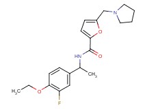 N-[1-(4-ethoxy-3-fluorophenyl)ethyl]-5-(pyrrolidin-1-ylmethyl)-2-furamide