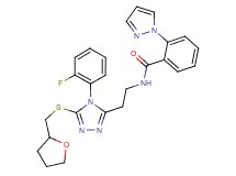 N-(2-{4-(2-fluorophenyl)-5-[(tetrahydro-2-furanylmethyl)thio]-4H-1,2,4-triazol-3-yl}ethyl)-2-(1H-pyrazol-1-yl)benzamide