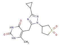 5-{[3-cyclopropyl-1-(1,1-dioxidotetrahydro-3-thienyl)-1H-1,2,4-triazol-5-yl]methyl}-6-methylpyrimidine-2,4(1H,3H)-dione