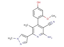 2-amino-4-(4-hydroxy-2-methoxyphenyl)-5-methyl-6-(1-methyl-1H-pyrazol-4-yl)nicotinonitrile