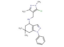 N-[(5-chloro-1,3-dimethyl-1H-pyrazol-4-yl)methyl]-6,6-dimethyl-1-phenyl-4,5,6,7-tetrahydro-1H-indazol-4-amine