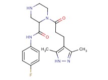 1-[3-(3,5-dimethyl-1H-pyrazol-4-yl)propanoyl]-N-(4-fluorophenyl)-2-piperazinecarboxamide
