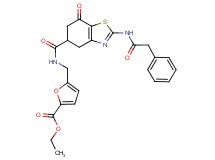 ethyl 5-{[({7-oxo-2-[(phenylacetyl)amino]-4,5,6,7-tetrahydro-1,3-benzothiazol-5-yl}carbonyl)amino]methyl}-2-furoate