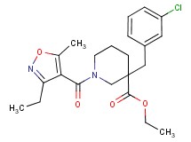 ethyl 3-(3-chlorobenzyl)-1-[(3-ethyl-5-methyl-4-isoxazolyl)carbonyl]-3-piperidinecarboxylate