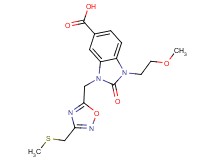 1-(2-methoxyethyl)-3-({3-[(methylthio)methyl]-1,2,4-oxadiazol-5-yl}methyl)-2-oxo-2,3-dihydro-1H-benzimidazole-5-carboxylic acid