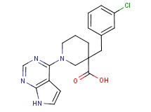3-(3-chlorobenzyl)-1-(7H-pyrrolo[2,3-d]pyrimidin-4-yl)piperidine-3-carboxylic acid