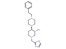 (3R*,4R*)-1-(1H-imidazol-2-ylmethyl)-4-[4-(2-phenylethyl)-1-piperazinyl]-3-piperidinol