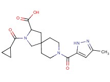 2-(cyclopropylcarbonyl)-8-[(3-methyl-1H-pyrazol-5-yl)carbonyl]-2,8-diazaspiro[4.5]decane-3-carboxylic acid