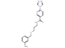 N-{3-[(3-methylbenzyl)thio]propyl}-6-(4H-1,2,4-triazol-4-yl)nicotinamide